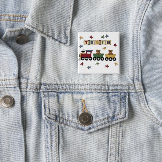 Teddybär-Zug-T-Shirts und Geschenke Button (Beispiel)