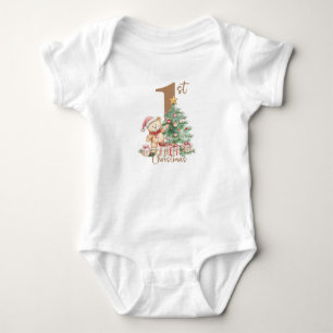 Teddybär zum 1. Weihnachten des Babys Baby Strampler