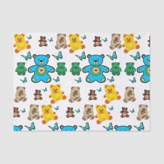 Teddybären aus dekorativem Papiertaschentuch Seidenpapier (Vorderseite)