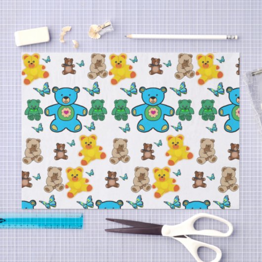 Teddybären aus dekorativem Papiertaschentuch Seidenpapier (Handwerk)