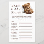 Teddybären-Baby-Word-Scramble zum Schlafen Flyer (Vorne)