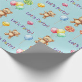 Teddybären, Ballons und Bonbons von Natasha Us Geschenkpapier (Ecke)