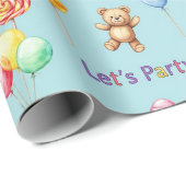 Teddybären, Ballons und Bonbons von Natasha Us Geschenkpapier (Rolleneckpunkt)
