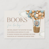 Teddybären, blaue Balloons, Bücher für Baby Begleitkarte (Vorderseite)