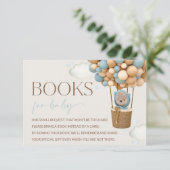 Teddybären, blaue Balloons, Bücher für Baby Begleitkarte (Stehend Vorderseite)