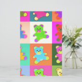 Teddybären Briefpapier (Stehend Vorderseite)
