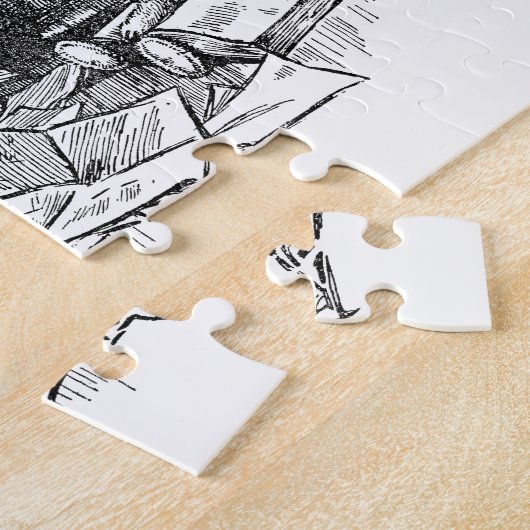 Teddybären, die in der Bibliothek lesen Puzzle (Seite)