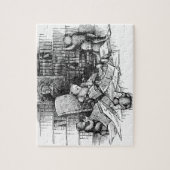 Teddybären, die in der Bibliothek lesen Puzzle (Vertikal)