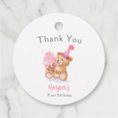 Teddybären-Eiscreme des ersten Geburtstages Geschenkanhänger (Rückseite)