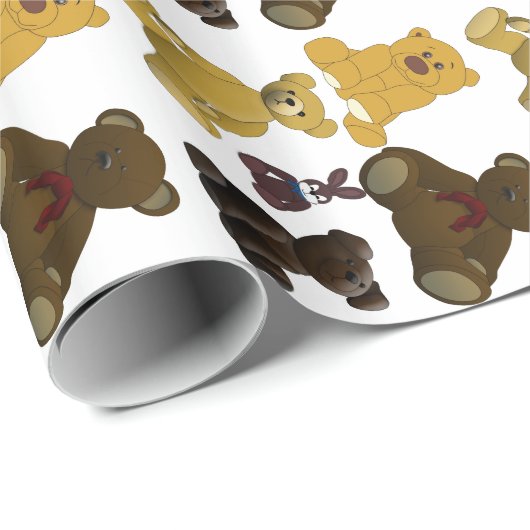 Teddybären Geschenkpapier (Rolleneckpunkt)