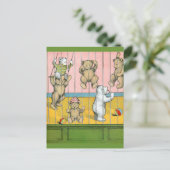 Teddybären hinter Gittern Postkarte (Stehend Vorderseite)