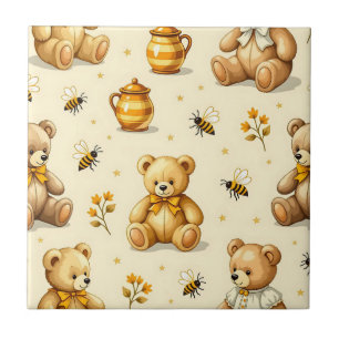 Teddybären Honigbienen Kinderzimmer Muster Fliese