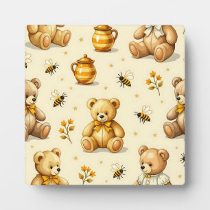 Teddybären Honigbienen Kinderzimmer Muster Fotoplatte