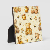 Teddybären Honigbienen Kinderzimmer Muster Fotoplatte (Vorderseite)