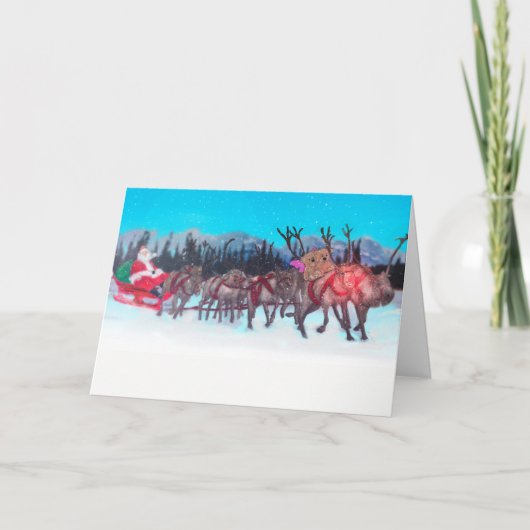 Teddybären im Schnee, Feiertagskarte (Vorderseite)