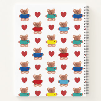 Teddybären in T-Shirts mit Herzen Notizblock