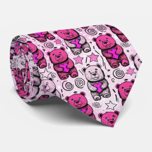 Teddybären mit Herzen und Rosa - Valentinstag (6) Krawatte