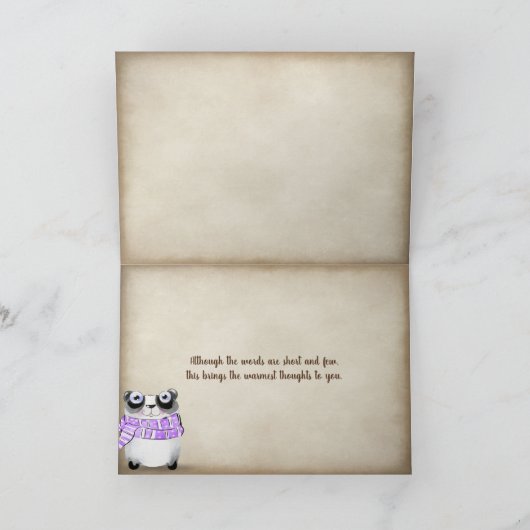 Teddybären mit Kamin Danke Karte (Innenseite)