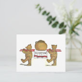 Teddybären und Boston Bean Pot Postkarte (Stehend Vorderseite)