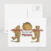 Teddybären und Boston Bean Pot Postkarte (Vorne/Hinten)