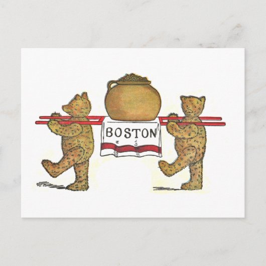 Teddybären und Boston Bean Pot Postkarte (Vorderseite)