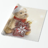 Teddybären-Weihnachtsmannmütze, Urlaub Geschenkpapier (Ungerollt)