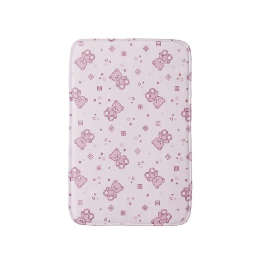 Teddybärhintergrund Rosa Badematte (Vorderseite Vertikal)
