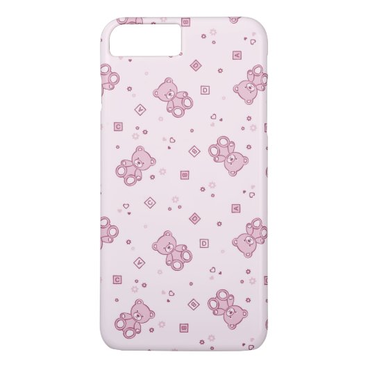 Teddybärhintergrund Rosa Case-Mate iPhone Hülle (Rückseite)