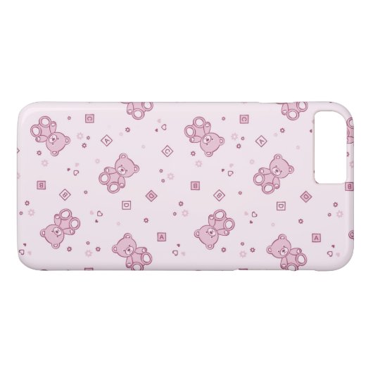 Teddybärhintergrund Rosa Case-Mate iPhone Hülle (Rückseite (Horizontal))