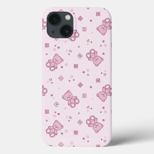 Teddybärhintergrund Rosa Case-Mate iPhone Hülle (Rückseite)