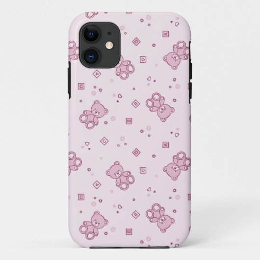 Teddybärhintergrund Rosa Case-Mate iPhone Hülle (Rückseite)