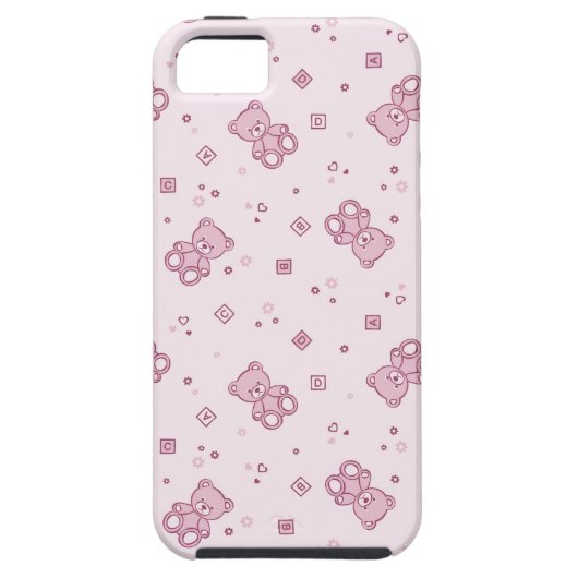 Teddybärhintergrund Rosa Case-Mate iPhone Hülle (Rückseite)