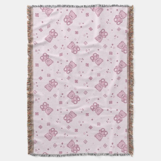 Teddybärhintergrund Rosa Decke (Vorderseite Vertikal)