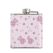 Teddybärhintergrund Rosa Flachmann (Rückseite)