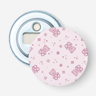 Teddybärhintergrund Rosa Flaschenöffner