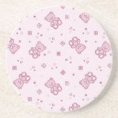 Teddybärhintergrund Rosa Getränkeuntersetzer (Vorne)