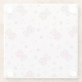 Teddybärhintergrund Rosa Glasuntersetzer (Rückseite)