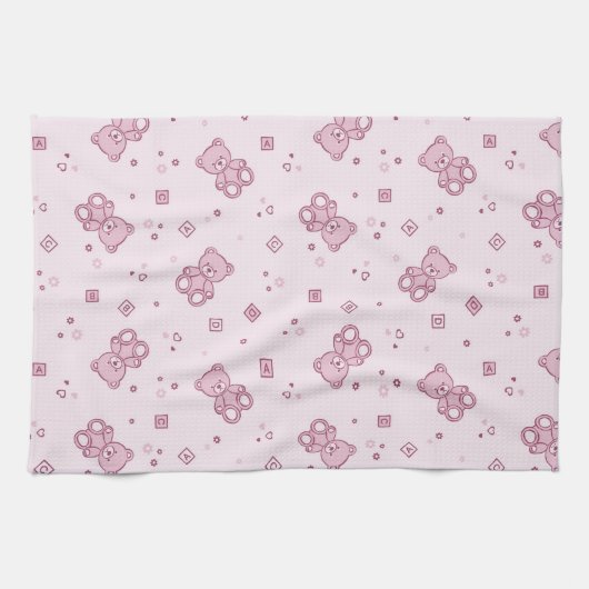 Teddybärhintergrund Rosa Handtuch (Horizontal)