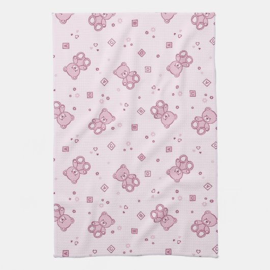 Teddybärhintergrund Rosa Handtuch (Vertikal)