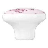 Teddybärhintergrund Rosa Keramikknauf (Seitenansicht)