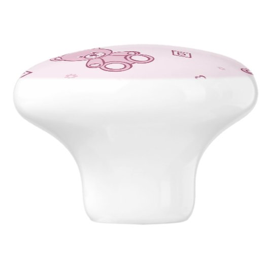 Teddybärhintergrund Rosa Keramikknauf (Seitenansicht)