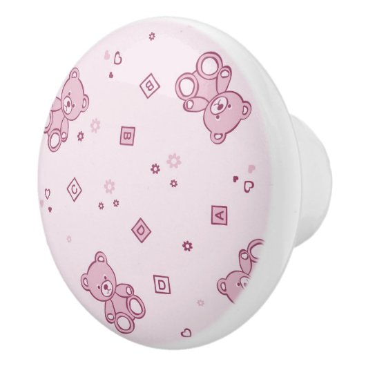 Teddybärhintergrund Rosa Keramikknauf (Rechts)