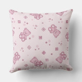 Teddybärhintergrund Rosa Kissen (Rückseite)