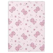 Teddybärhintergrund Rosa Klemmbrett (Rückseite)