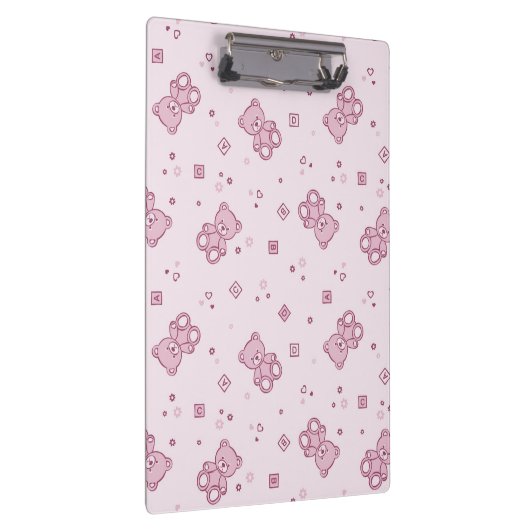 Teddybärhintergrund Rosa Klemmbrett (Rechts)