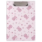Teddybärhintergrund Rosa Klemmbrett (Vorderseite)