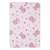 Teddybärhintergrund Rosa Mini Klemmbrett (Rückseite)