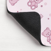Teddybärhintergrund Rosa Mousepad (Ecke)
