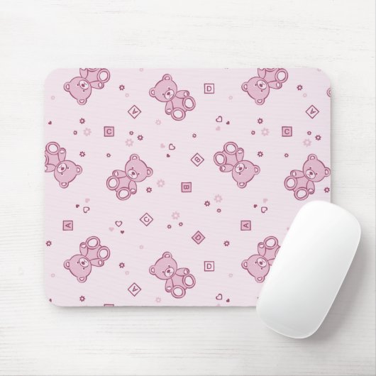 Teddybärhintergrund Rosa Mousepad (Mit Mouse)