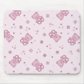 Teddybärhintergrund Rosa Mousepad (Vorne)